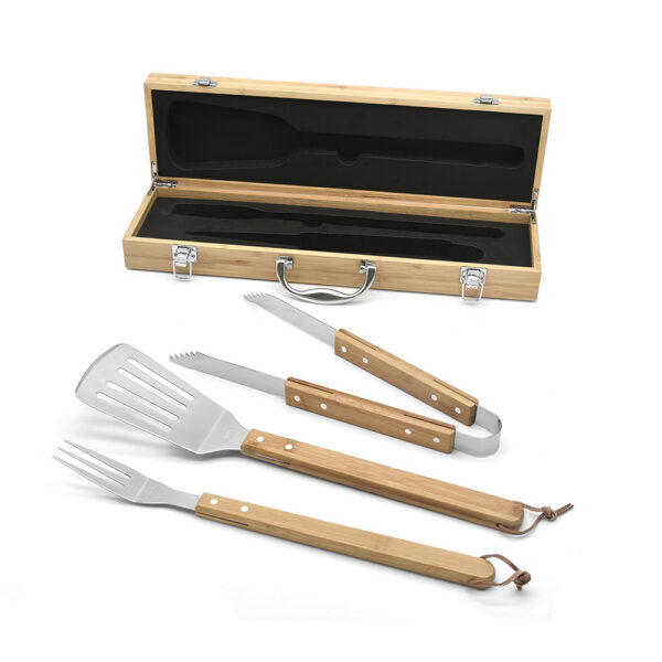 Bamboo Handle BBQ Tools Set with Outdoor Grill Box - Image 6