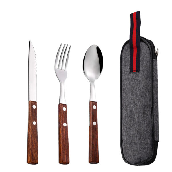 Premium Wooden Handle 304 Stainless Steel Cutlery Set - Image 5