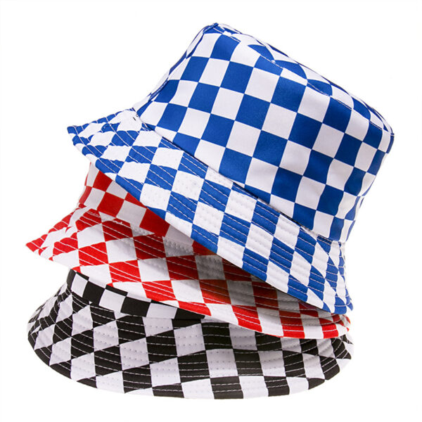 Foldable Checkered Racing Sun Hat for Beach & Fishing - Image 9