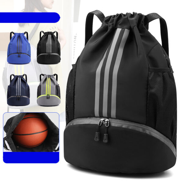 Drawstring Sports Backpack with Water Bottle Holder - Image 2