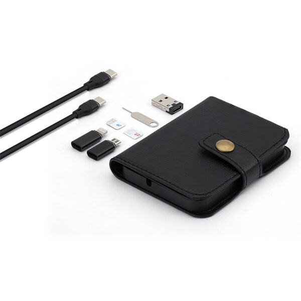 6-in-1 PU Leather Card & Cable Storage Box with TYPE-C - Image 2