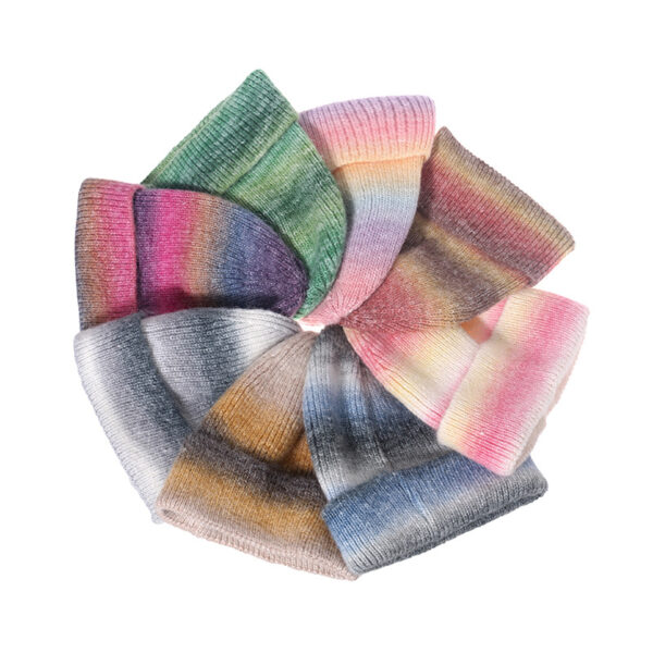 Custom Logo Rainbow Cashmere Beanies - Trendy Winter Hat - Image 3