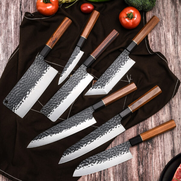 7-Pc Hand Forged High Carbon Steel Kitchen Knife Set - Image 2