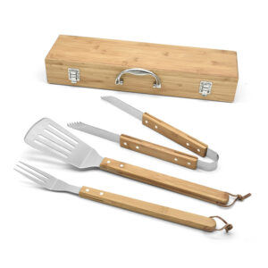 Bamboo Handle BBQ Tools Set with Outdoor Grill Box