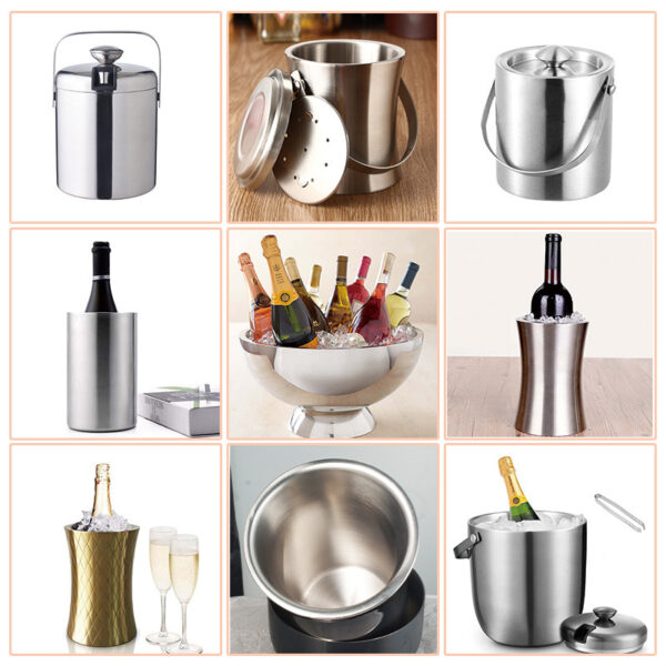 Custom Double Wall Stainless Steel Wine Cooler Bucket - Image 2