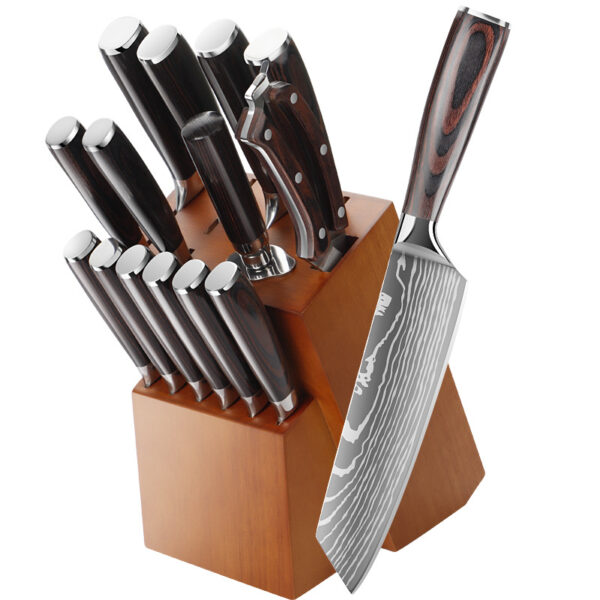 10-Pc Stainless Steel Chef Knife Set for Cutting & Slicing - Image 6