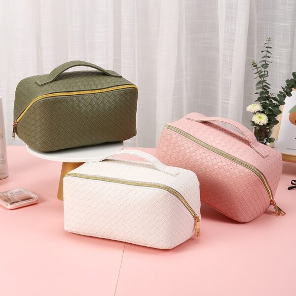 Custom Purple Waterproof Cotton Travel Makeup Case - Image 3