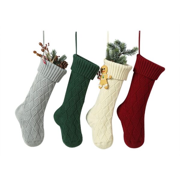 Christmas Knit Stockings - Long Socks for Kids & Home Decor - Image 2