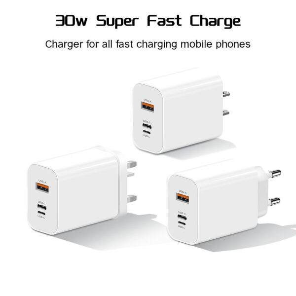 30W PD Charger: Fire-Retardant, Fast Charging for iPhone & Android - Image 3