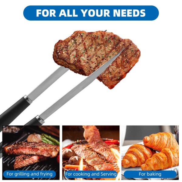 3-Piece Stainless Steel BBQ Tool Set for Outdoor Grilling - Image 4