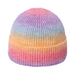 Custom Logo Rainbow Cashmere Beanies - Trendy Winter Hat