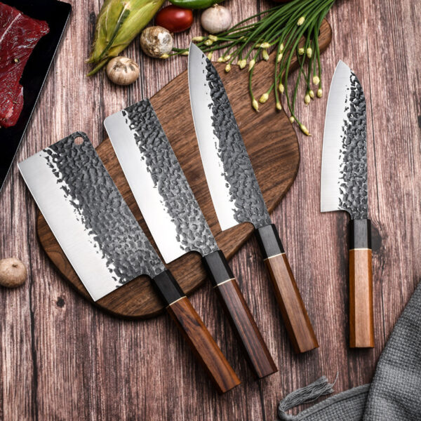 7-Pc Hand Forged High Carbon Steel Kitchen Knife Set - Image 3