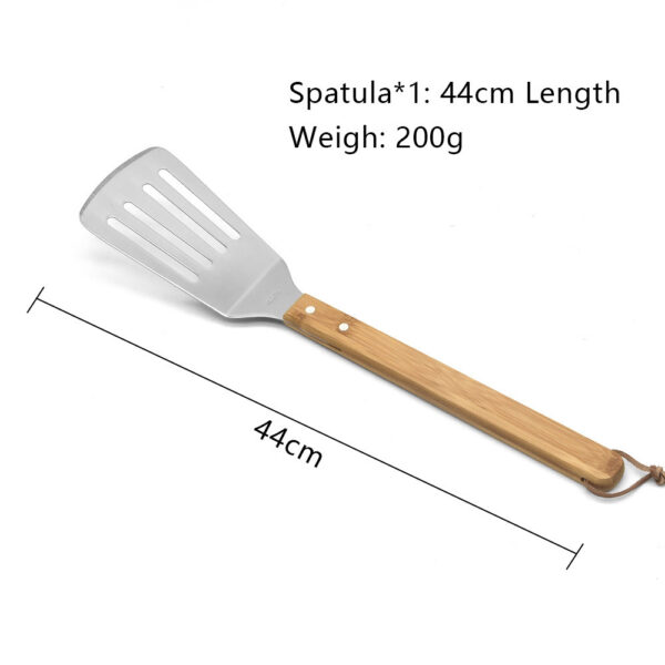 Bamboo Handle BBQ Tools Set with Outdoor Grill Box - Image 3