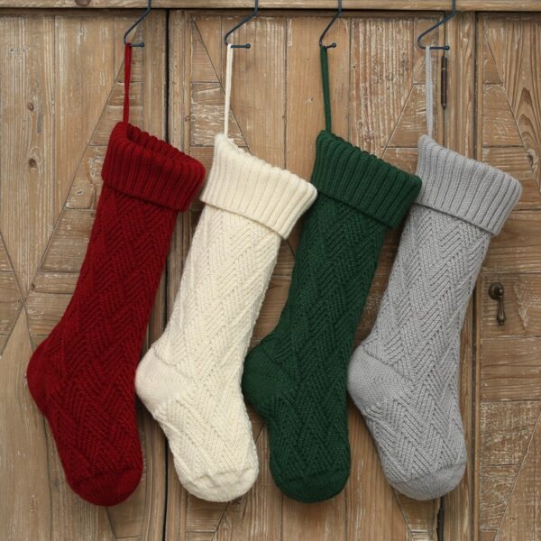 Christmas Knit Stockings - Long Socks for Kids & Home Decor - Image 3