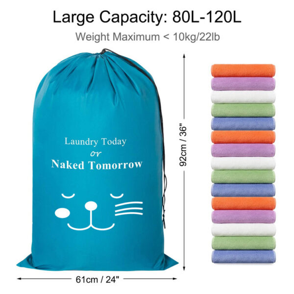 Large Capacity Travel Laundry Bag with Drawstring - Image 2