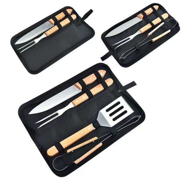 Men's Dad BBQ Kit - Thick Stainless Steel Utensils with Bag - Image 3