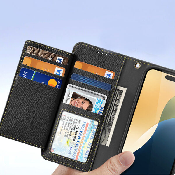 Designer Leather Wallet Cover for S23 Ultra with Card Holder - Image 3