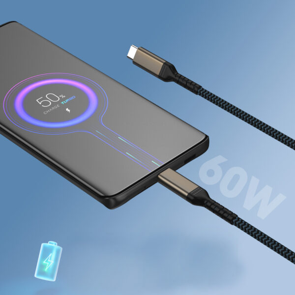 USB-C PD 60W Fast Charger Cable - Compatible with Multiple Phones - Image 2