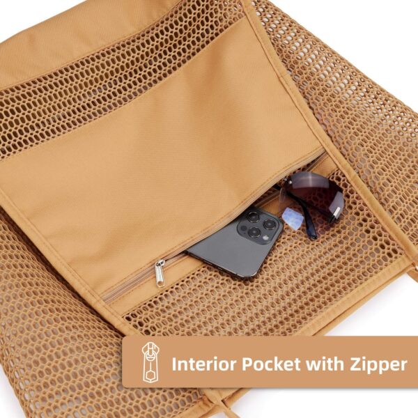Large Mesh Beach & Shopping Tote Bag - Foldable & Durable - Image 2