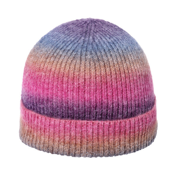 Custom Logo Rainbow Cashmere Beanies - Trendy Winter Hat - Image 4