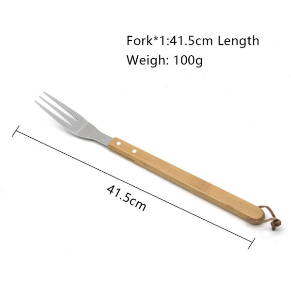 Bamboo Handle BBQ Tools Set with Outdoor Grill Box - Image 2