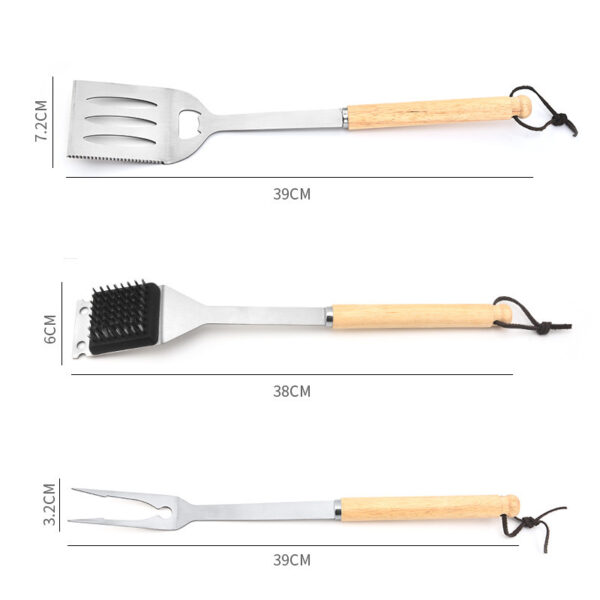 Custom 6-Pc Folding BBQ Tool Set - Stainless Steel - Image 3
