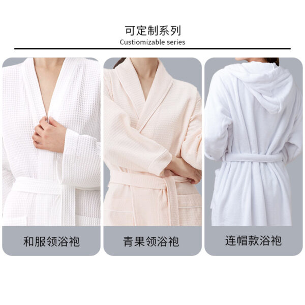 Pure Cotton White Terry 5-Star Hotel Bathrobe - Image 3