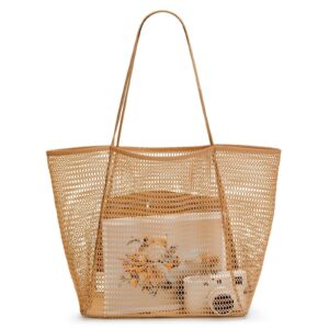 Large Mesh Beach & Shopping Tote Bag - Foldable & Durable
