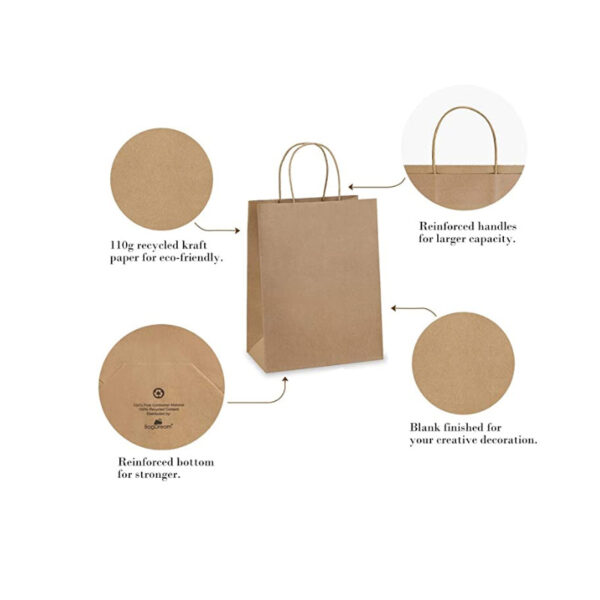 Custom Logo Kraft Paper Bags: Eco-Friendly Takeaway - Image 4