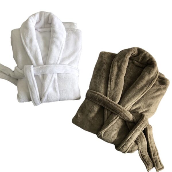 Couples' Coral Fleece Long Bathrobes for Winter - Image 4