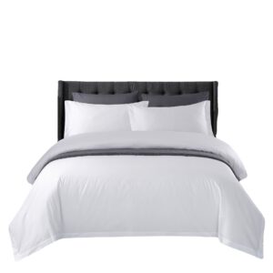 White 240TC 100% Cotton Hotel Bedding Set - Duvet Cover Linens