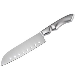 7" Japanese Santoku Knife with Non-stick Holes and Ergonomic Handle