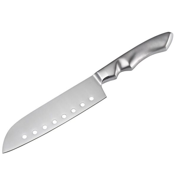 7" Japanese Santoku Knife with Non-stick Holes and Ergonomic Handle