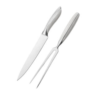 Stainless Steel Meat Fork Bread Carving Fork and Knife Set