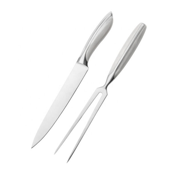 Stainless Steel Meat Fork Bread Carving Fork and Knife Set