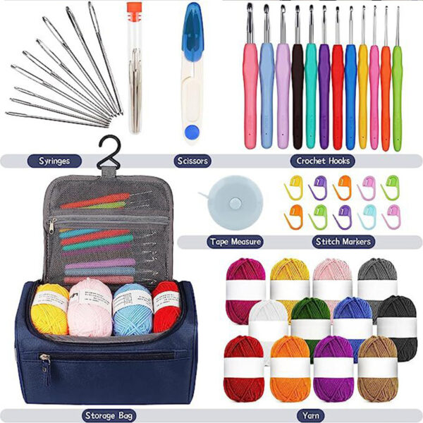 Beginner's Aluminum Knitting & Crochet Kit with Yarn - Image 4