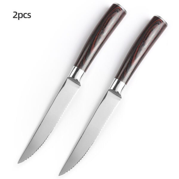 Factory Damascus Serrated Steak Knife Set - 6-Piece - Image 3