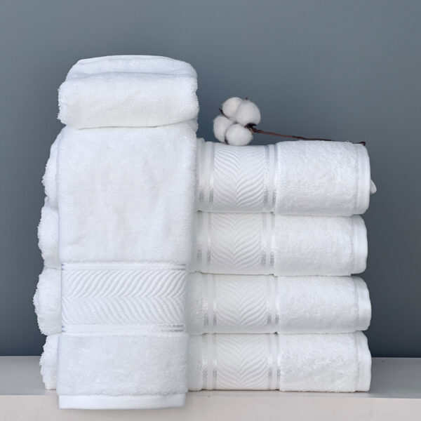 Pure Cotton 600GSM Hotel Towel Set with Embroidered Logo - Image 2