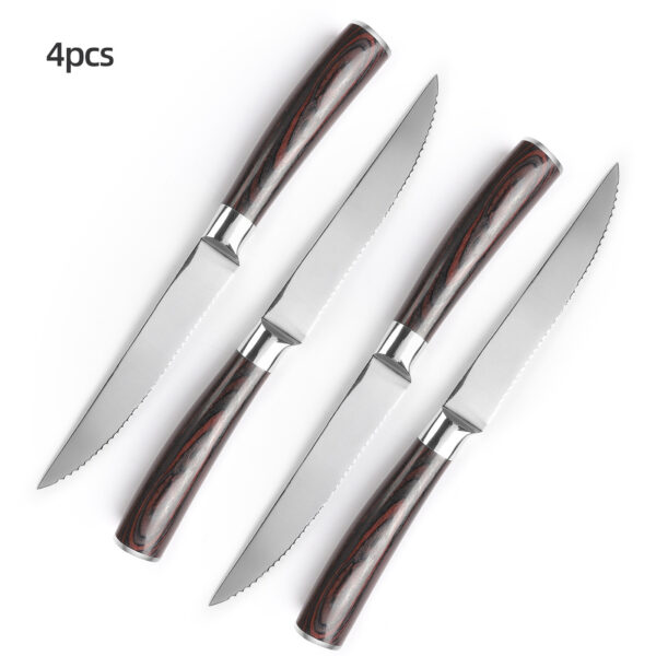 Factory Damascus Serrated Steak Knife Set - 6-Piece - Image 4