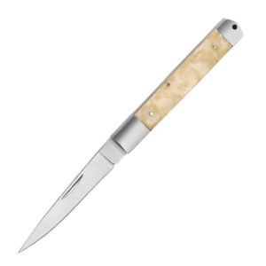 Damascus Steel Pocket Knife with Shofar Handle