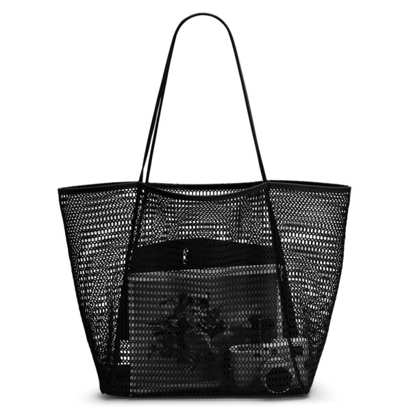 Large Mesh Beach & Shopping Tote Bag - Foldable & Durable - Image 4