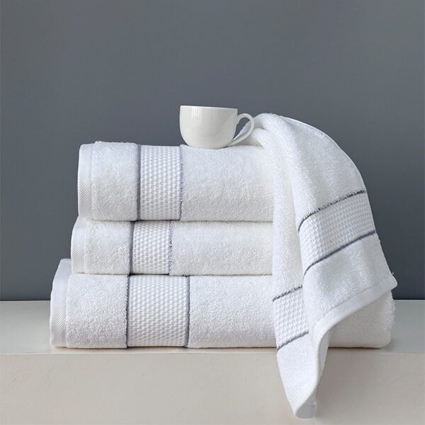 Pure Cotton 600GSM Hotel Towel Set with Embroidered Logo - Image 6