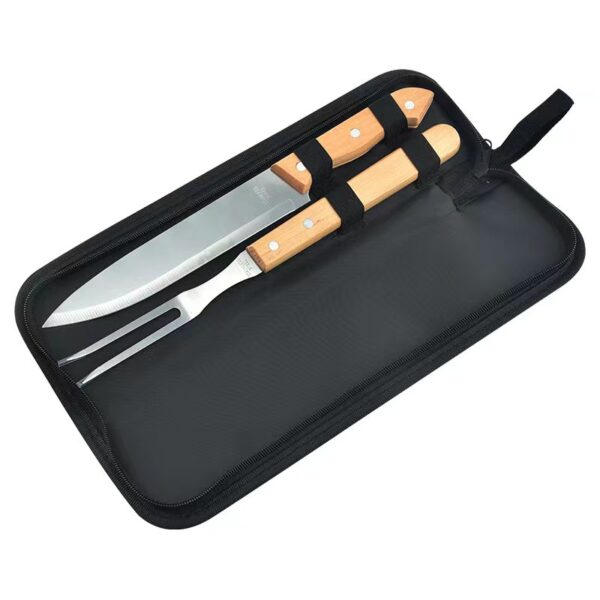 Men's Dad BBQ Kit - Thick Stainless Steel Utensils with Bag - Image 5
