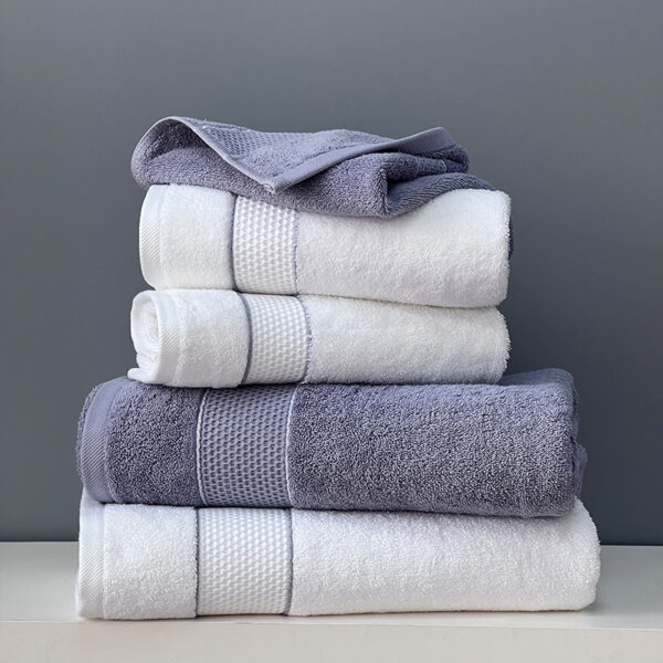 Pure Cotton 600GSM Hotel Towel Set with Embroidered Logo - Image 5