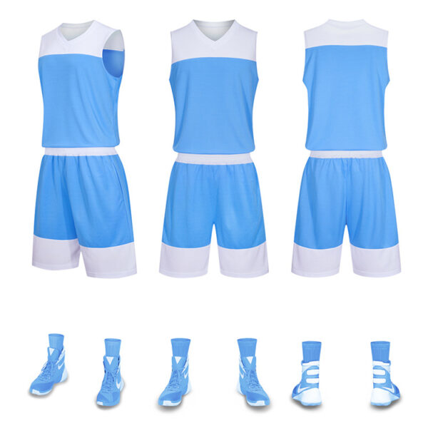 Custom Logo V-Neck Basketball Jerseys for Boys - Quick Dry Sets - Image 6