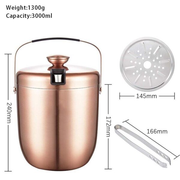 Custom Double Wall Stainless Steel Wine Cooler Bucket - Image 7
