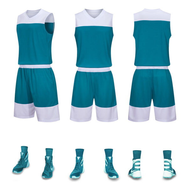 Custom Logo V-Neck Basketball Jerseys for Boys - Quick Dry Sets - Image 5