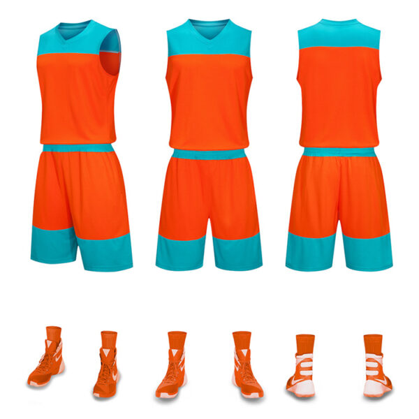 Custom Logo V-Neck Basketball Jerseys for Boys - Quick Dry Sets - Image 3