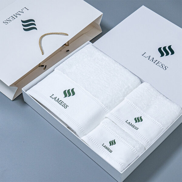 Pure Cotton 600GSM Hotel Towel Set with Embroidered Logo - Image 3