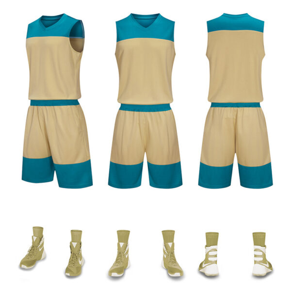 Custom Logo V-Neck Basketball Jerseys for Boys - Quick Dry Sets - Image 4